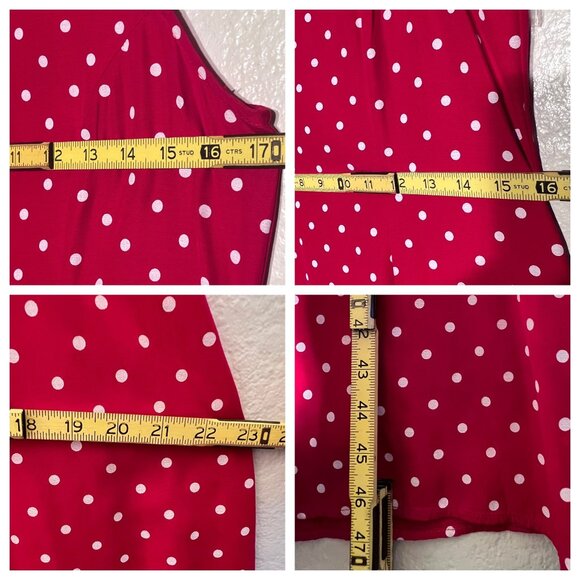VTG My Michelle Size 7/8 Red Polka Dot Sleeveless Midi Dress Career Vacation Y2K - Picture 4 of 16